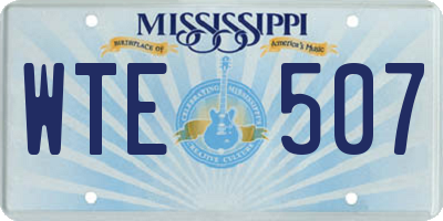 MS license plate WTE507