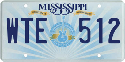 MS license plate WTE512