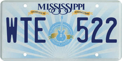 MS license plate WTE522