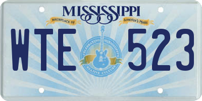 MS license plate WTE523