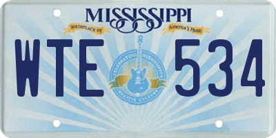 MS license plate WTE534