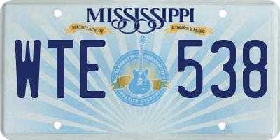MS license plate WTE538