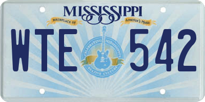 MS license plate WTE542