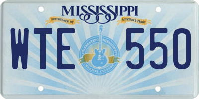 MS license plate WTE550