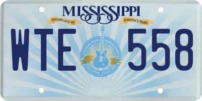 MS license plate WTE558