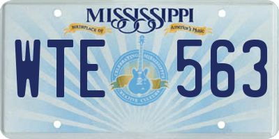 MS license plate WTE563