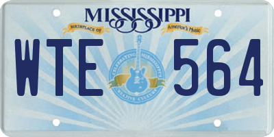 MS license plate WTE564
