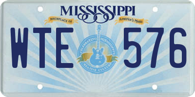 MS license plate WTE576