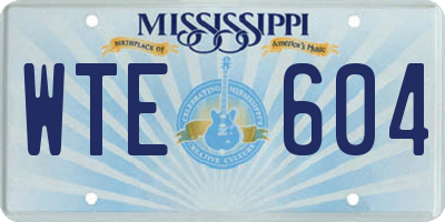 MS license plate WTE604