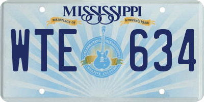 MS license plate WTE634