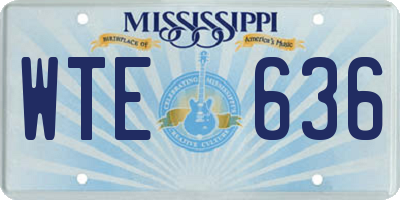 MS license plate WTE636