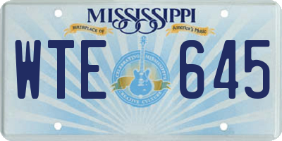 MS license plate WTE645