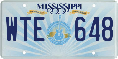 MS license plate WTE648