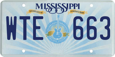 MS license plate WTE663