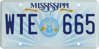 MS license plate WTE665