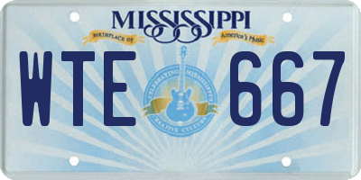 MS license plate WTE667