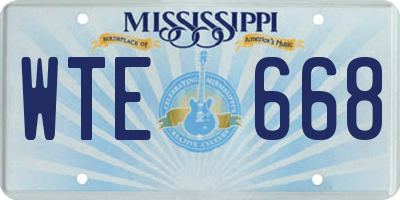 MS license plate WTE668