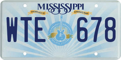 MS license plate WTE678