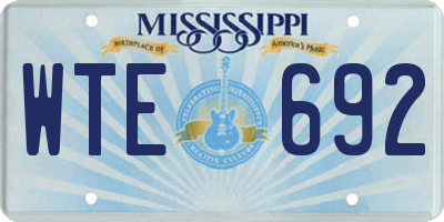 MS license plate WTE692