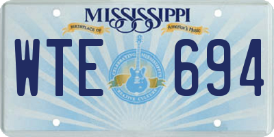 MS license plate WTE694