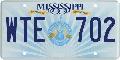 MS license plate WTE702
