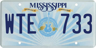MS license plate WTE733