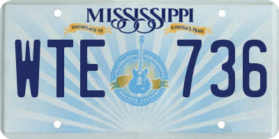 MS license plate WTE736