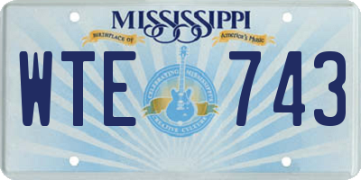 MS license plate WTE743