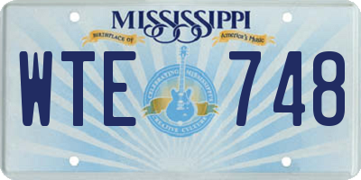 MS license plate WTE748