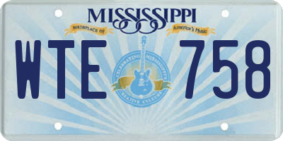 MS license plate WTE758