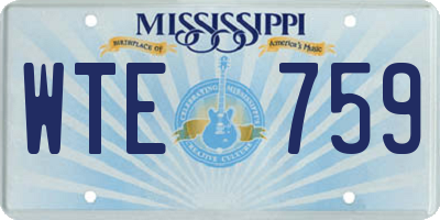 MS license plate WTE759
