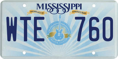 MS license plate WTE760