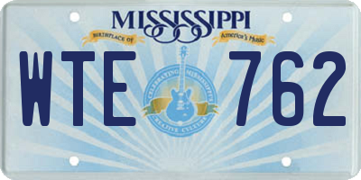 MS license plate WTE762