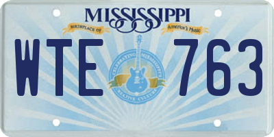 MS license plate WTE763