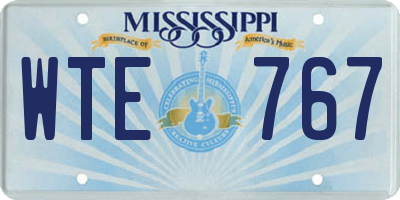 MS license plate WTE767