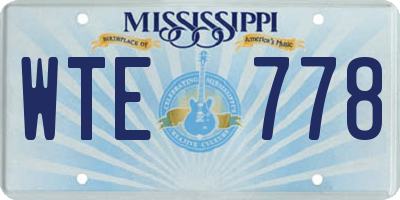 MS license plate WTE778