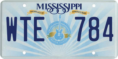 MS license plate WTE784