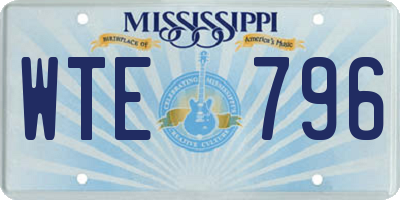 MS license plate WTE796