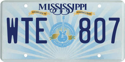 MS license plate WTE807
