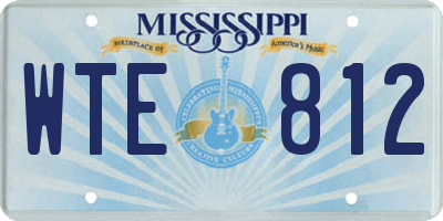 MS license plate WTE812