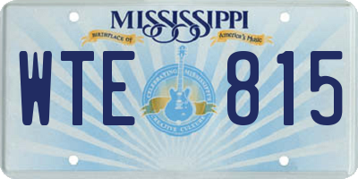 MS license plate WTE815