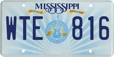 MS license plate WTE816