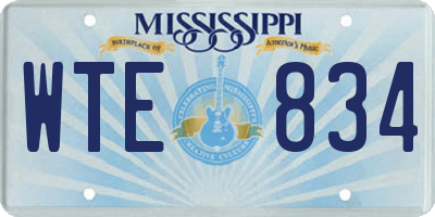 MS license plate WTE834