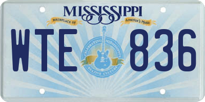 MS license plate WTE836
