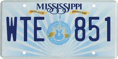 MS license plate WTE851