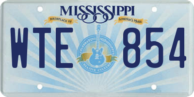 MS license plate WTE854