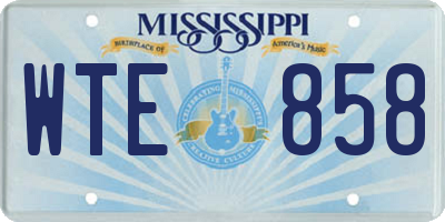 MS license plate WTE858
