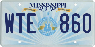 MS license plate WTE860