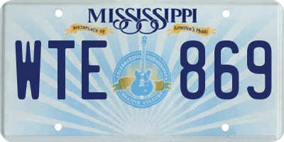 MS license plate WTE869