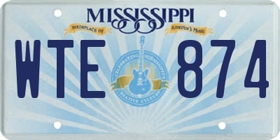 MS license plate WTE874